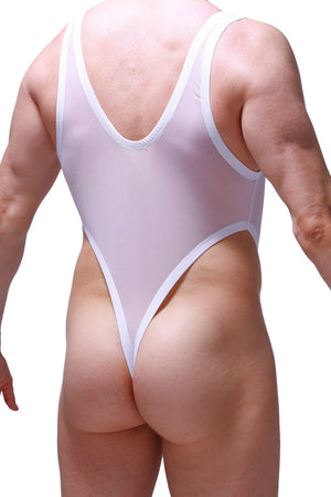 Body String Lepuil Net Blanc - PetitQ Underwear - Lingerie masculine sexy et sous-vêtements pour homme originaux