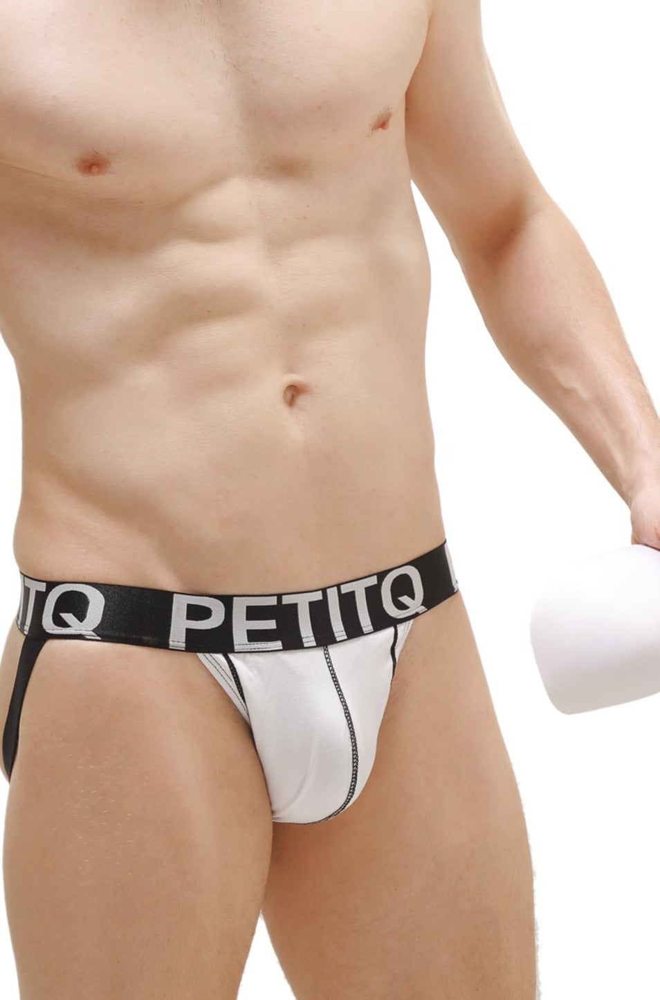 White Jockstrap with Shell