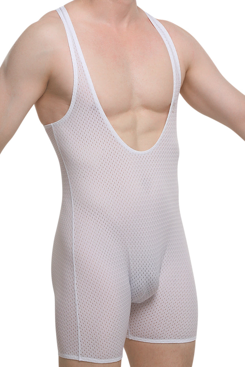 Singlet Bee Blanc - PetitQ Underwear - Lingerie masculine sexy et sous-vêtements pour homme originaux