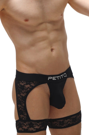 String Maiserey Lace Noir - PetitQ Underwear - Lingerie masculine sexy et sous-vêtements pour homme originaux