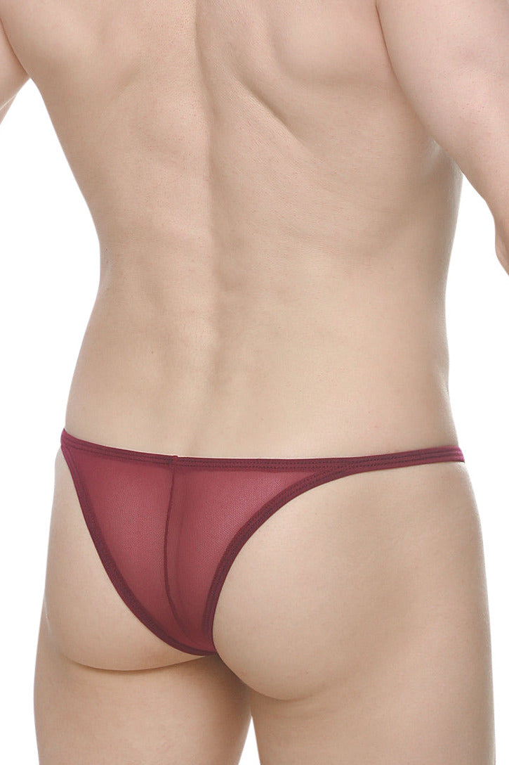 Bikini Plellis Net Merlot - PetitQ Underwear - Lingerie masculine sexy et sous-vêtements pour homme originaux