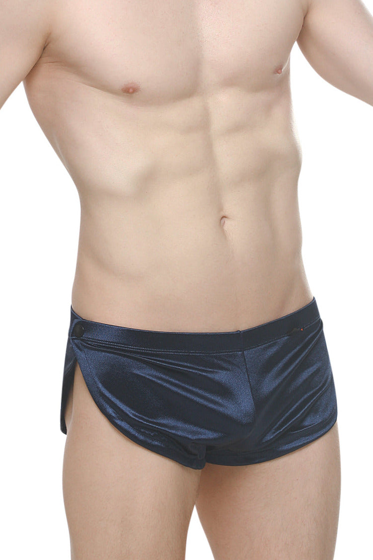 Short Snap Satin Encre - PetitQ Underwear - Lingerie masculine sexy et sous-vêtements pour homme originaux