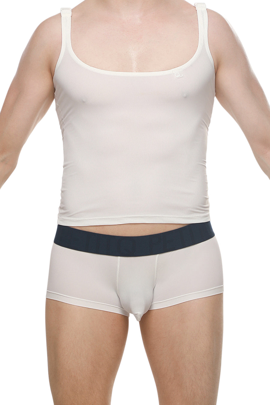 Débardeur Attan Rib Blanc - PetitQ Underwear - Lingerie masculine sexy et sous-vêtements pour homme originaux