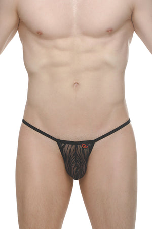 String Migny Dentelle Savane Noir - PetitQ Underwear - Lingerie masculine sexy et sous-vêtements pour homme originaux