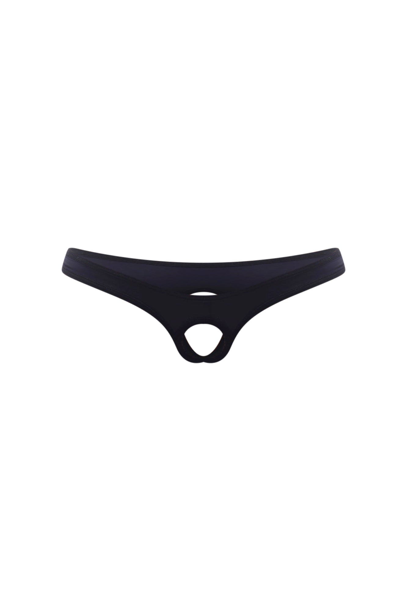 Cuens Offener Tanga Schwarz