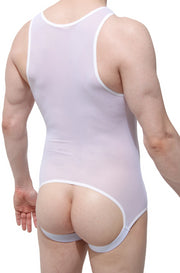 Body jockstrap ouvert Net Blanc - PetitQ Underwear